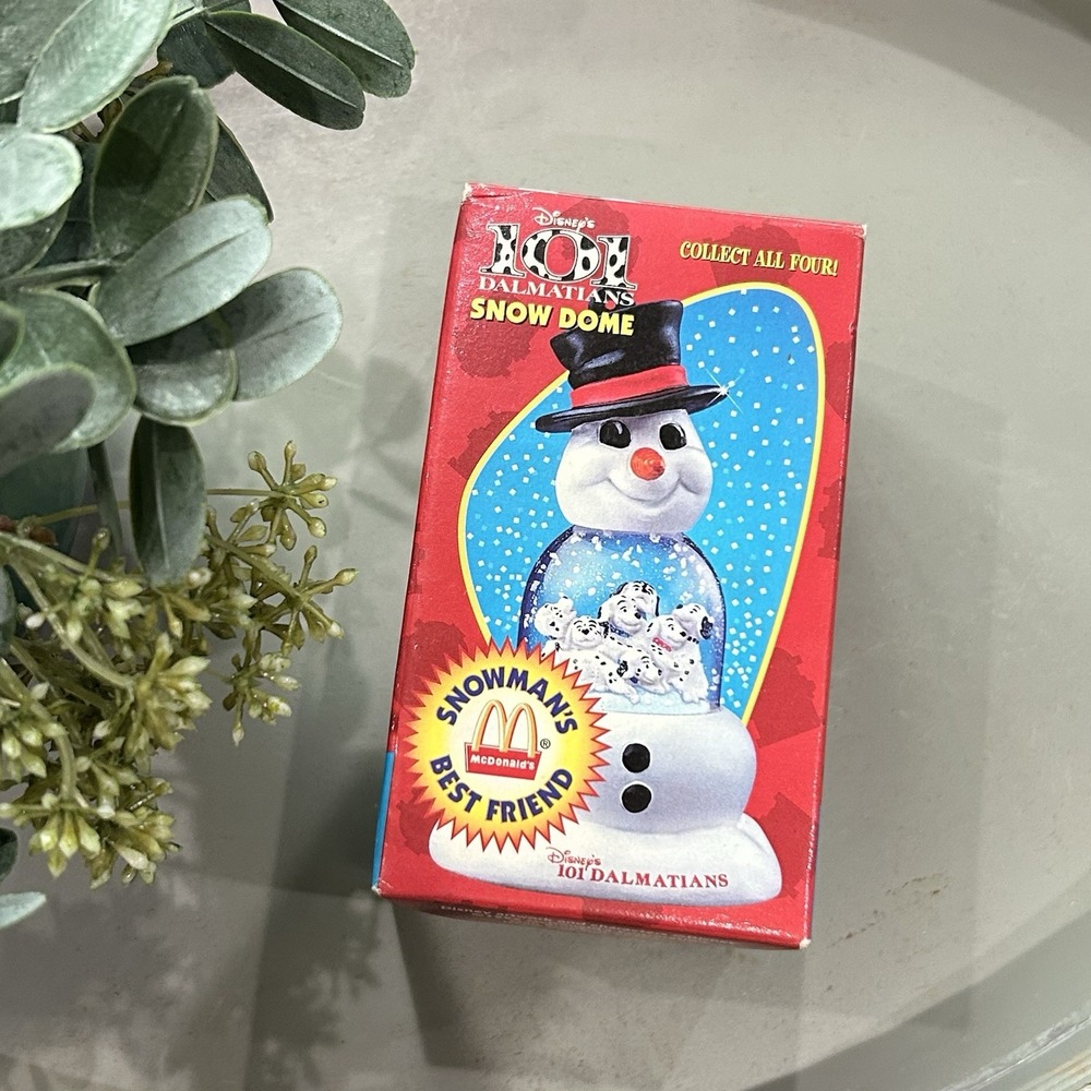Vintage 1996 McDonald's Disney's 101 Dalmatians Snow Dome Snowman's Best Friend